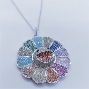 Silver Takashi Murakami Flower Necklace